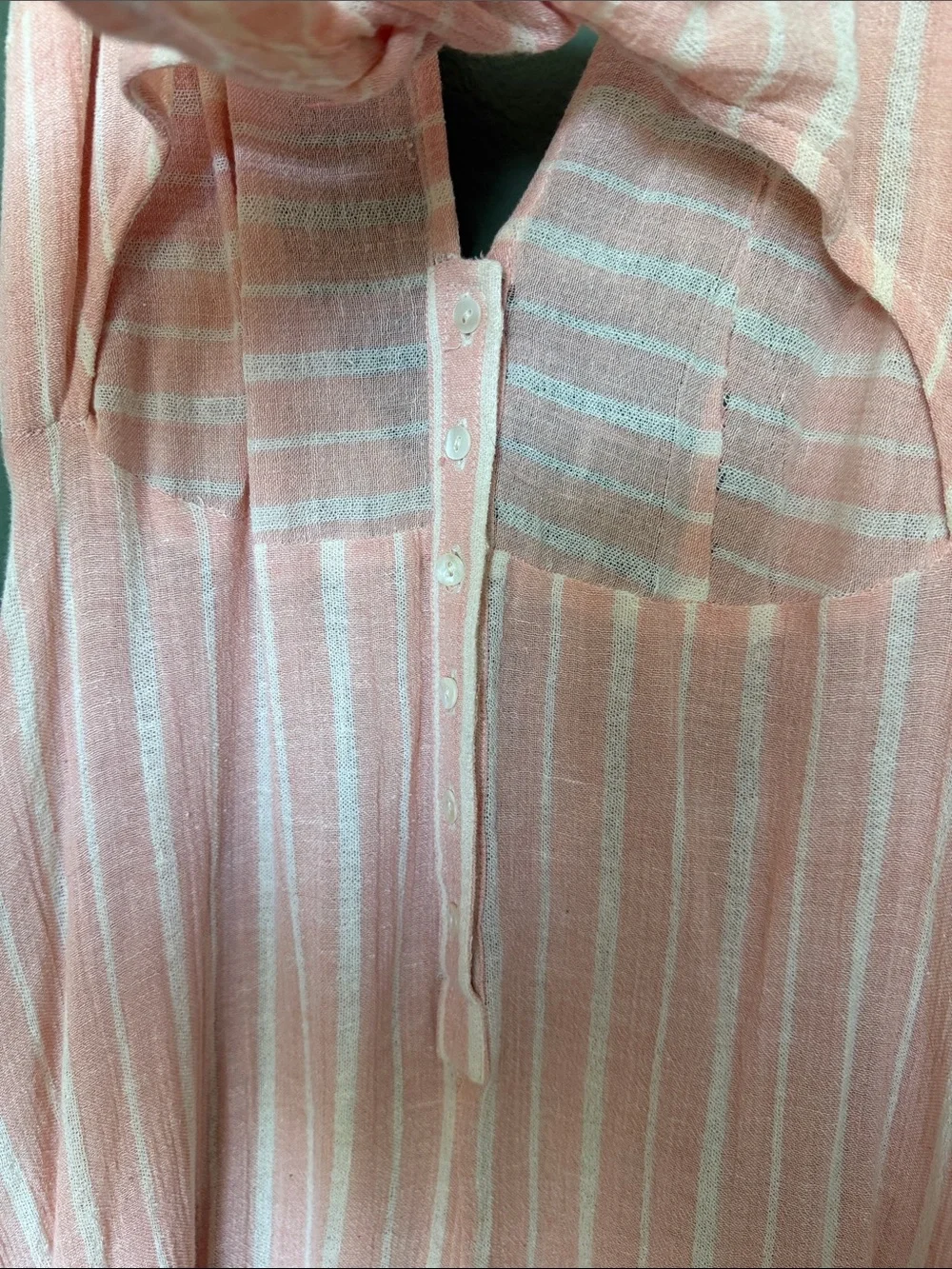 Free People Sleeveless Pink Striped Buttoned & Tie-Front Maxi Dress Size M
